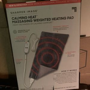 New in box sharper image weighted massager heating pad